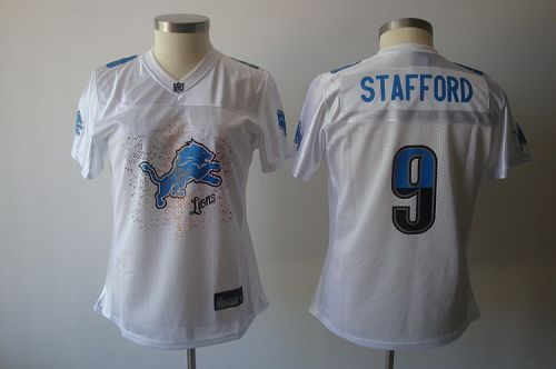 Lions #9 Matthew Stafford White 2011 Women's Fem Fan NFL Jersey